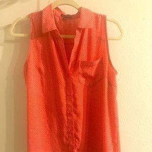 The Limited - Sleeveless Red Button Down Blouse